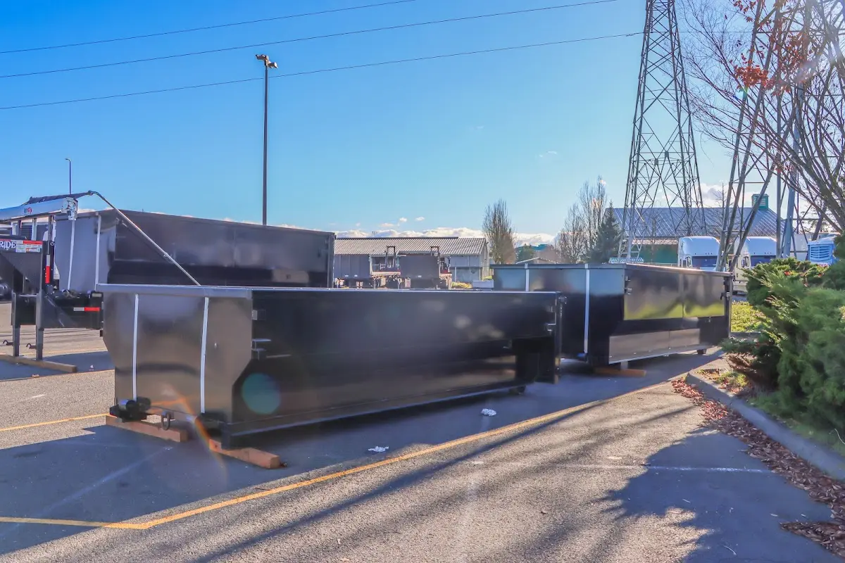 Roll-off dumpster ready for waste disposal at job site for Construction Dumpster Rental in West York
